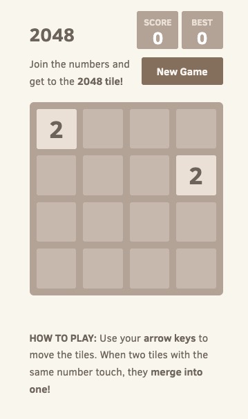 2048 Number Game Image（EN）